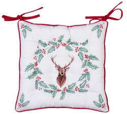 Clayre-Eef Székpárna 40X40cm, Pamut, Holly Christmas
