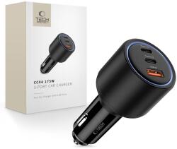 Tech-Protect Cc04 3-portos autós töltő Pd175w fekete