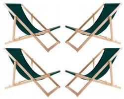  4 db zöld bükkfa, 3 fokozatú nyugágy szett 119×60 cm 120 kg