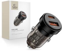 Tech-Protect Cc03 2-portos Autós Töltő Pd30w/qc3.0 Fekete