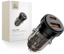 Tech-Protect Cc03 2-portos autós töltő Pd45w/qc3.0 Fekete