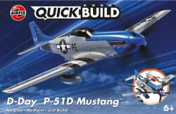 Airfix Model asamblat Airfix Militar : Avioane - QUICKBUILD D-Day P-51D Mustang - Asamblare fără lipici (AIRJ6046)