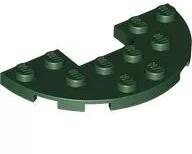LEGO® 18646c80 - LEGO sötétzöld lap, félkör, 3 x 6 méretű, 1 x 2 kivágással (18646c80)