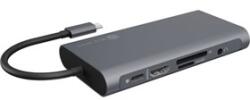 RaidSonic Icy Box IB-DK4040A-CPD dokkolóállomás - 10-in-1, USB 5Gb/s 1xType-C PD 100W, 3xType-A, HDMI 4K@60Hz, VGA, RJ45 (IB-DK4040A-CPD)