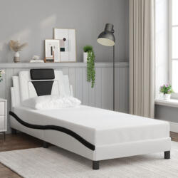vidaXL fehér és fekete műbőr ágykeret fejtámlával 90x190 cm (VD3208067)