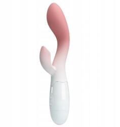 Pretty Love Vibrator Iepuras Brighty 30 Moduri Vibratii, Silicon, Roz/Alb 20 cm Vibrator