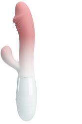 Pretty Love Vibrator Iepuras Snappy, 30 Moduri Vibratii, Silicon, Roz/Alb, 19 cm Vibrator