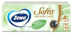 Zewa Softis Natural Soft illatmentes papír zsebkendő 4 rétegű 10 x 9 db - bevasarlas