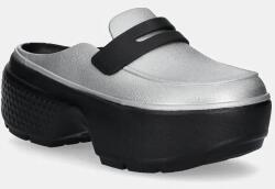 Crocs papuci Stomp Metallic Loafer Clog 9BYH-KLD05L_SLV (210363.01V)