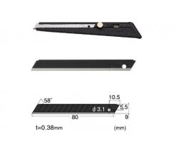 NT Cutter Set Cutter metalic / cutit utilitar mic NT Cutter - 9mm + 10 lame de schimb (S-202P+BA-13P)