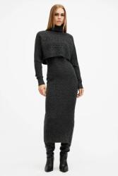 AllSaints ruha és pulóver gyapjúkeverékből MURIEL szürke, maxi, testhezálló, W205DB - szürke L