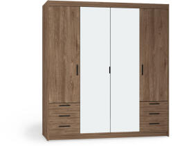  ELENAS tükrös ruhásszekrény fiókokkal 176 x 190 x 53 cm - lefkas tölgy (10000093883)