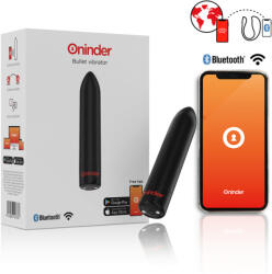 Oninder - Berlin Bullet Vibrator Black 9 Modes 8.5 X 2 Cm - Free App