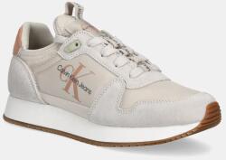 Calvin Klein sportcipő YW0YW00840 RUNNER SOCK LACEUP NY-LTH W szürke, YW0YW00840 - bézs Női 41