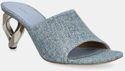 JW Anderson papucs Chain Heel Open Mule női, magassarkú, SN0104 LA0238 800 - kék Női 40