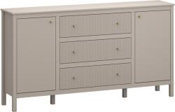 TEMPO KONDELA Comodă gri-maroniu Taupe/stejar craft auriu, KLIO 2D3S Comoda