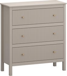 TEMPO KONDELA Comodă, gri-maroniu Taupe / stejar craft auriu, KLIO 3S Comoda