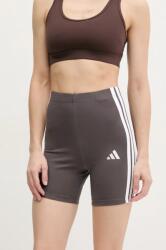 adidas rövidnadrág Essentials női, szürke, nyomott mintás, magas derekú, JD0915 - szürke M