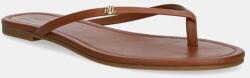 Lauren Ralph Lauren bőr flip-flop Raquel barna, női, lapos talpú, 802953931006 - barna Női 35.5