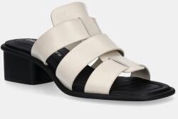 Calvin Klein Jeans papucs HEEL SQUARE MG LTH bézs, női, magassarkú, YW0YW01702 - bézs Női 40