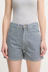 Tommy Hilfiger pamut rövidnadrág női, sötétkék, mintás, magas derekú, WW0WW45925 - sötétkék 29