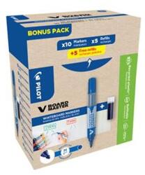 Pilot Táblamarker, 2, 3 mm, kúpos, PILOT "V-Board Master, Bonus Pack", kék + betét (WBMA-L+WBS-L-S10-BG) - mystock