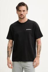 Superdry pamut póló fekete, férfi, sima, M1012225A-02A - fekete XXL