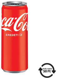 Coca-Cola Üdítőital Coca-Cola, 0, 33l, dobozos, DRS díjas