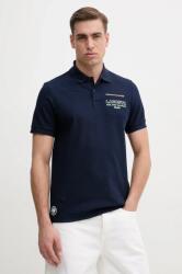 Lacoste pamut póló sötétkék, férfi, nyomott mintás, PH8742 - sötétkék XXL