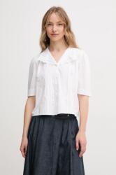Hoss Intropia pamut ing női, galléros, fehér, relaxed, 5879135 - fehér S