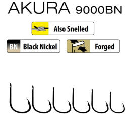Trabucco Akura 9000 BN 2/0 Lapkás, Szakállas Horog 15db (025-40-008)