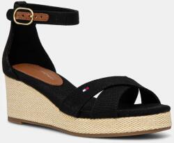 Tommy Hilfiger szandál FLAG CRISS-CROS MID WEDGE ESPAD - fekete Női 41