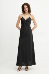 Patrizia Pepe pamut ruha fekete, maxi, egyenes, 2A2884 A9B9 - fekete 38