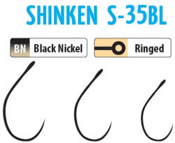 Trabucco Shinken Hooks S-35BL BN #8 Szakáll Nélküli Horog Körforgókhoz 10db (201-10-080)