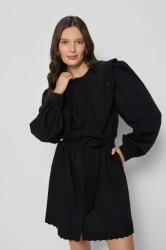 BIZUU pamut ruha TARQUA fekete, mini, egyenes, TARQUA_CZARNY_SS25 - fekete 36