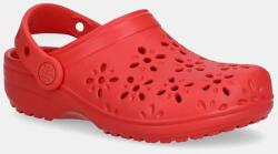 Crocs papucs CLASSIC FLORAL CUT OUT CLOG KIDS piros, 210943 - piros 28/29