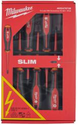 Milwaukee 4932478738 VDE Csavarhúzó 3 oldalú markolattal 7 darabos készlet (SL2, 5, SL3, SL4, PH2, PZ1, PZ2 Teszter)