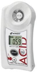 ATAGO PAL-Easy ACID16 Master Kit cseresznye digitális refraktométer savtartalom (0, 1-3％) mérésére, 100 mérés rögzítése, NFC adatátvitel (7316)