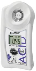 ATAGO PAL-Easy ACID2 Master Kit szőlő és bor digitális refraktométer savtartalom (0, 1-4％) mérésére, 100 mérés rögzítése, NFC adatátvitel (7302)
