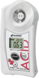 ATAGO PAL-Easy ACID4 Master Kit földi eper, szamóca digitális refraktométer savtartalom (0, 1-3, 5％) mérésére, 100 mérés rögzítése, NFC adatátvitel (7304)