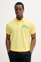 Lacoste pamut póló sárga, férfi, sima, PH0285 - sárga XL
