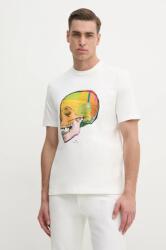 PS Paul Smith pamut póló fehér, férfi, nyomott mintás, M2R. 220X. PP5119 - fehér XL