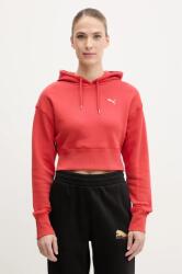 PUMA pamut melegítőfelső piros, női, sima, kapucnis, 629778 - piros L