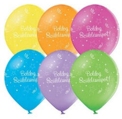  Szülinapi lufi 11" 28cm 6db Boldog szülinapot! vegyes (LUFI177912)