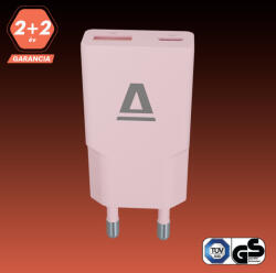 AVAX CH641P NANO SLIM 30W töltő adapter USB-C (PD3.0)+USB-A (QC3.0), rózsaszín (CH641P)
