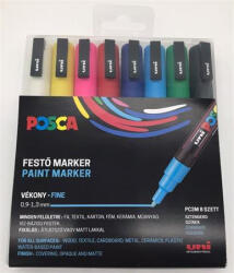 uni Dekormarker készlet, 0, 9-1, 3 mm, UNI "Posca PC-3M", 8 különböző szín (2UPC3M8DB)