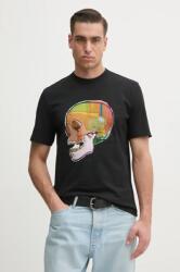 PS Paul Smith pamut póló fekete, férfi, nyomott mintás, M2R. 220X. PP5119 - fekete XL