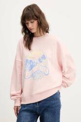 Guess Jeans pamut melegítőfelső rózsaszín, női, nyomott mintás, W5GQ16 K68I4 - rózsaszín M