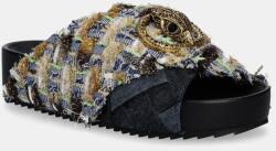 Kurt Geiger London papucs Chelsea Cross Strap sötétkék, női, platformos, 3973189609 - sötétkék Női 37