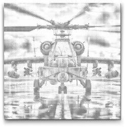  PontPöttyöző - Katonai helikopter Méret: 50x50cm, Keretezés: Műanyagtáblával, Szín: Fekete